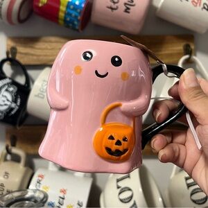 🎃Halloween Pink Ghost Pumpkin Coffee Cup🎃